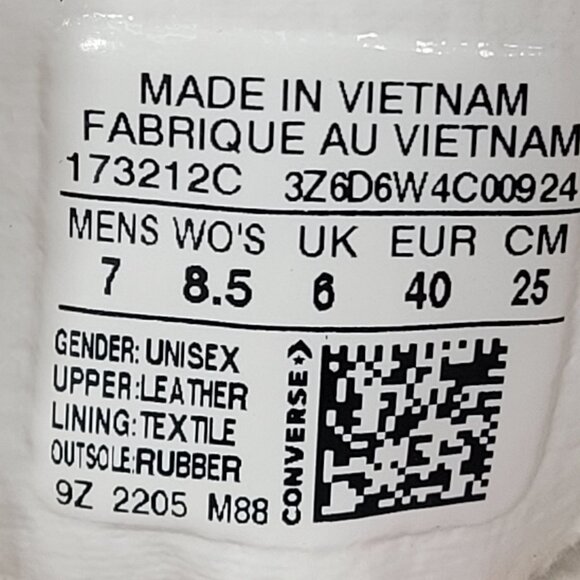 Converse Chuck Taylor Crafted Unisex Off White Boots US Sz Men's 7 WO'S 8.5 NWOT - Picture 10 of 10